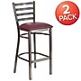 Flash Furniture HERCULES Traditional Metal Ladder Back Restaurant Barstool, Clear Coat/Burgundy, 2-Pieces/Pack (2XUDG697CBARBRV)~#|#~sp152799807_sc7