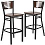 Flash Furniture HERCULES Series Traditional Metal Slat Back Restaurant Barstool, Black/Walnut, 2-Pieces/Pack (2XUDG6H1BWAL)~#|#~sp152799868_sc7