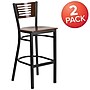 Flash Furniture HERCULES Series Traditional Metal Slat Back Restaurant Barstool, Black/Walnut, 2-Pieces/Pack (2XUDG6H1BWAL)~#|#~sp152799872_sc7