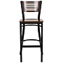 Flash Furniture HERCULES Series Traditional Metal Slat Back Restaurant Barstool, Black/Walnut, 2-Pieces/Pack (2XUDG6H1BWAL)~#|#~sp152799886_sc7
