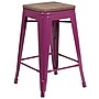 Flash Furniture Sinclair Industrial Metal Counter Height Stool without Back, Purple (ETBT350324PURW)~#|#~sp152799920_sc7