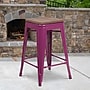 Flash Furniture Sinclair Industrial Metal Counter Height Stool without Back, Purple (ETBT350324PURW)~#|#~sp152799923_sc7