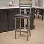 Flash Furniture HERCULES Traditional Metal Ladder Back Restaurant Barstool, Clear Coat/Black, 2-Pieces/Pack (2XUDG697CBARBKV)~#|#~sp152799930_sc7