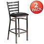 Flash Furniture HERCULES Traditional Metal Ladder Back Restaurant Barstool, Clear Coat/Black, 2-Pieces/Pack (2XUDG697CBARBKV)~#|#~sp152799931_sc7