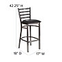 Flash Furniture HERCULES Traditional Metal Ladder Back Restaurant Barstool, Clear Coat/Black, 2-Pieces/Pack (2XUDG697CBARBKV)~#|#~sp152799934_sc7