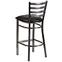 Flash Furniture HERCULES Traditional Metal Ladder Back Restaurant Barstool, Clear Coat/Black, 2-Pieces/Pack (2XUDG697CBARBKV)~#|#~sp152799935_sc7