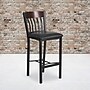 Flash Furniture Eclipse Traditional Metal Vertical Back Restaurant Barstool, Black/Walnut, 2-Pieces/Pack (2XUDG60618BWBKV)~#|#~sp152799940_sc7