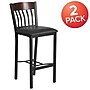 Flash Furniture Eclipse Traditional Metal Vertical Back Restaurant Barstool, Black/Walnut, 2-Pieces/Pack (2XUDG60618BWBKV)~#|#~sp152799941_sc7