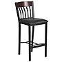 Flash Furniture Eclipse Traditional Metal Vertical Back Restaurant Barstool, Black/Walnut, 2-Pieces/Pack (2XUDG60618BWBKV)~#|#~sp152799944_sc7