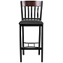 Flash Furniture Eclipse Traditional Metal Vertical Back Restaurant Barstool, Black/Walnut, 2-Pieces/Pack (2XUDG60618BWBKV)~#|#~sp152799946_sc7