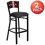 Flash Furniture HERCULES Traditional Metal Square Back Restaurant Barstool, Black/Mahogany, 2-Pieces/Pack (2XUDG515MAHBBKV)~#|#~sp152799976_sc7
