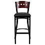 Flash Furniture HERCULES Traditional Metal Square Back Restaurant Barstool, Black/Mahogany, 2-Pieces/Pack (2XUDG515MAHBBKV)~#|#~sp152799984_sc7