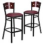 Flash Furniture HERCULES Traditional Metal Square Back Barstool, Black/Mahogany/Burgundy, 2-Pieces/Pack (2XUDG515MAHBBGV)~#|#~sp152799985_sc7