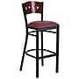 Flash Furniture HERCULES Traditional Metal Square Back Barstool, Black/Mahogany/Burgundy, 2-Pieces/Pack (2XUDG515MAHBBGV)~#|#~sp152799992_sc7