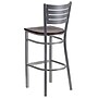Flash Furniture HERCULES Series Traditional Metal Slat Back Restaurant Barstool, Silver/Mahogany, 2-Pieces/Pack (2XUDG60402BMAW)~#|#~sp152799999_sc7
