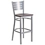 Flash Furniture HERCULES Series Traditional Metal Slat Back Restaurant Barstool, Silver/Mahogany, 2-Pieces/Pack (2XUDG60402BMAW)~#|#~sp152800000_sc7