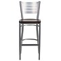 Flash Furniture HERCULES Series Traditional Metal Slat Back Restaurant Barstool, Silver/Mahogany, 2-Pieces/Pack (2XUDG60402BMAW)~#|#~sp152800002_sc7