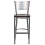 Flash Furniture HERCULES Series Traditional Metal Slat Back Restaurant Barstool, Silver/Walnut, 2-Pieces/Pack (2XUDG60402BWAW)~#|#~sp152800013_sc7