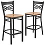 Flash Furniture HERCULES Series Traditional Metal X-Back Barstool, Black/Natural Wood Seat, 2-Pieces/Pack (2XU6FOBXBARNTW)~#|#~sp152800029_sc7