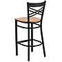 Flash Furniture HERCULES Series Traditional Metal X-Back Barstool, Black/Natural Wood Seat, 2-Pieces/Pack (2XU6FOBXBARNTW)~#|#~sp152800040_sc7