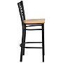 Flash Furniture HERCULES Series Traditional Metal X-Back Barstool, Black/Natural Wood Seat, 2-Pieces/Pack (2XU6FOBXBARNTW)~#|#~sp152800044_sc7