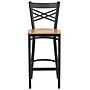 Flash Furniture HERCULES Series Traditional Metal X-Back Barstool, Black/Natural Wood Seat, 2-Pieces/Pack (2XU6FOBXBARNTW)~#|#~sp152800046_sc7
