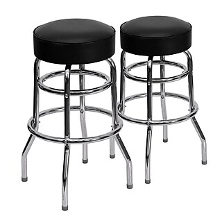 Flash Furniture Bruno Traditional Metal Double Ring Barstool
