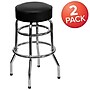 Flash Furniture Bruno Traditional Metal Double Ring Barstool without Back, Chrome/Black, 2-Pieces/Pack (2XUD100)~#|#~sp152800091_sc7