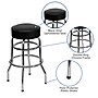 Flash Furniture Bruno Traditional Metal Double Ring Barstool without Back, Chrome/Black, 2-Pieces/Pack (2XUD100)~#|#~sp152800098_sc7