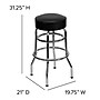 Flash Furniture Bruno Traditional Metal Double Ring Barstool without Back, Chrome/Black, 2-Pieces/Pack (2XUD100)~#|#~sp152800099_sc7