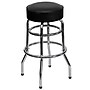 Flash Furniture Bruno Traditional Metal Double Ring Barstool without Back, Chrome/Black, 2-Pieces/Pack (2XUD100)~#|#~sp152800106_sc7