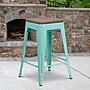 Flash Furniture Sinclair Industrial Metal Counter Height Stool without Back, Mint Green (ETBT350324MINTW)~#|#~sp152800114_sc7