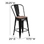 Flash Furniture Lily Contemporary Metal Vertical Back Counter Height Stool, Black (CH3132024GBBKW)~#|#~sp152800122_sc7