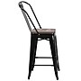 Flash Furniture Lily Contemporary Metal Vertical Back Counter Height Stool, Black (CH3132024GBBKW)~#|#~sp152800131_sc7
