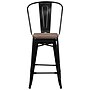 Flash Furniture Lily Contemporary Metal Vertical Back Counter Height Stool, Black (CH3132024GBBKW)~#|#~sp152800134_sc7