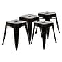 Flash Furniture Kai Industrial Iron Table Height Stackable Restaurant Stool without Back, Black, 4-Pieces/Pack (ETBT350318BLK)~#|#~sp152800136_sc7