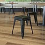 Flash Furniture Kai Industrial Iron Table Height Stackable Restaurant Stool without Back, Black, 4-Pieces/Pack (ETBT350318BLK)~#|#~sp152800145_sc7