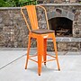 Flash Furniture Lily Contemporary Metal Vertical Back Counter Height Stool, Orange (CH3132024GBORW)~#|#~sp152800159_sc7