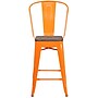 Flash Furniture Lily Contemporary Metal Vertical Back Counter Height Stool, Orange (CH3132024GBORW)~#|#~sp152800173_sc7