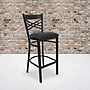 Flash Furniture HERCULES Series Traditional Metal X-Back Barstool, Black/Black Seat, 2-Pieces/Pack(2XU6FOBXBBKV)~#|#~sp152800174_sc7
