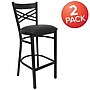 Flash Furniture HERCULES Series Traditional Metal X-Back Barstool, Black/Black Seat, 2-Pieces/Pack(2XU6FOBXBBKV)~#|#~sp152800177_sc7