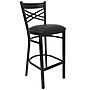 Flash Furniture HERCULES Series Traditional Metal X-Back Barstool, Black/Black Seat, 2-Pieces/Pack(2XU6FOBXBBKV)~#|#~sp152800189_sc7