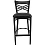 Flash Furniture HERCULES Series Traditional Metal X-Back Barstool, Black/Black Seat, 2-Pieces/Pack(2XU6FOBXBBKV)~#|#~sp152800195_sc7