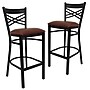 Flash Furniture HERCULES Series Traditional Metal X-Back Barstool, Black/Burgundy Seat, 2-Pieces/Pack (2XU6FOBXBBRV)~#|#~sp152800198_sc7