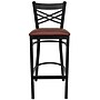 Flash Furniture HERCULES Series Traditional Metal X-Back Barstool, Black/Burgundy Seat, 2-Pieces/Pack (2XU6FOBXBBRV)~#|#~sp152800223_sc7