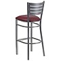 Flash Furniture HERCULES Series Traditional Metal Slat Back Restaurant Barstool, Silver/Burgundy, 2-Pieces/Pack (2XUDG60402BBGV)~#|#~sp152800256_sc7