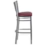 Flash Furniture HERCULES Series Traditional Metal Slat Back Restaurant Barstool, Silver/Burgundy, 2-Pieces/Pack (2XUDG60402BBGV)~#|#~sp152800258_sc7