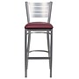 Flash Furniture HERCULES Series Traditional Metal Slat Back Restaurant Barstool, Silver/Burgundy, 2-Pieces/Pack (2XUDG60402BBGV)~#|#~sp152800259_sc7