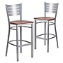 Flash Furniture HERCULES Series Traditional Metal Slat Back Restaurant Barstool, Silver/Cherry, 2-Pieces/Pack (2XUDG60402BCYW)~#|#~sp152800260_sc7
