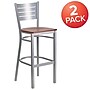 Flash Furniture HERCULES Series Traditional Metal Slat Back Restaurant Barstool, Silver/Cherry, 2-Pieces/Pack (2XUDG60402BCYW)~#|#~sp152800262_sc7